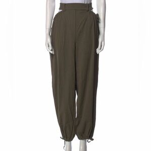 DION LEE
Khaki Green cut-out Gathered Tie Trousers